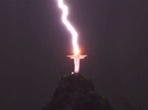 The 125-foot Christ the Redeemer statue sits atop a steep mountain and is often hit by strikes. The statue underwent a $4 million renovation in 2010 to repair badly eroded parts of its face and hands.